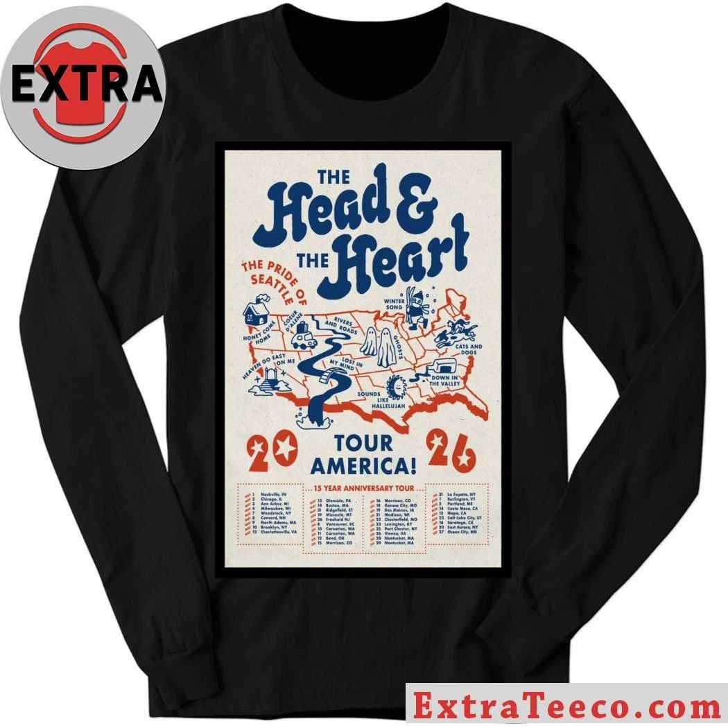 The Head And The Heart Tour 2026 Poster Shirt