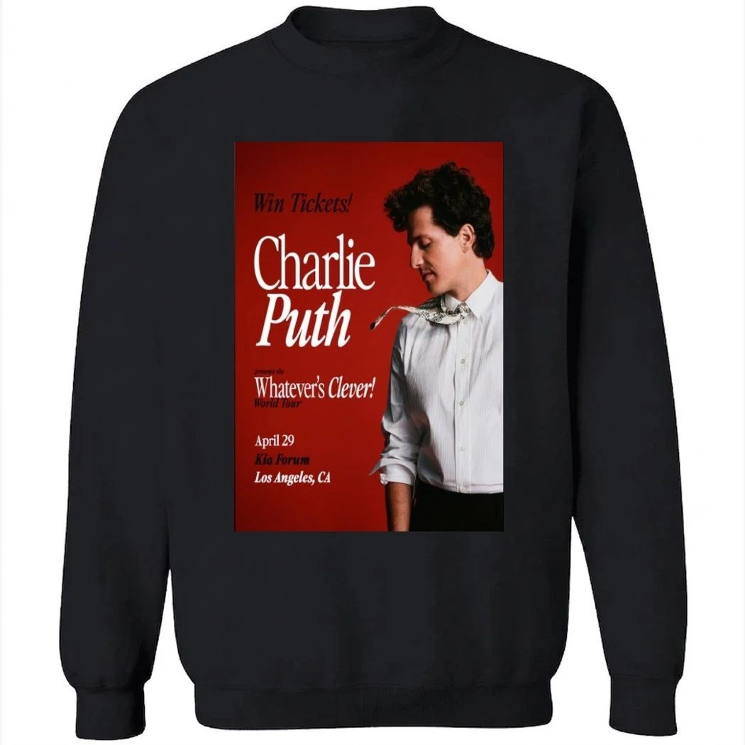 Charlie Puth April 29 2026 in Los Angeles, CA Concert Poster Shirt