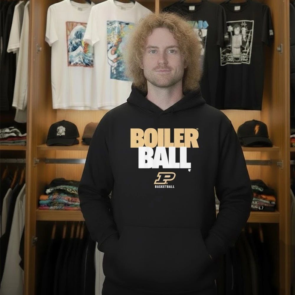 Boiler Ball Purdue Basketball Text Stack Shirt