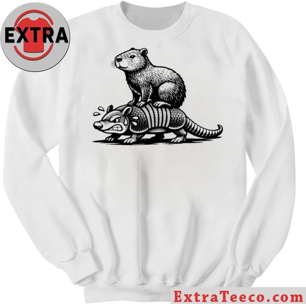 Capybara Riding Armadillo T-Shirt