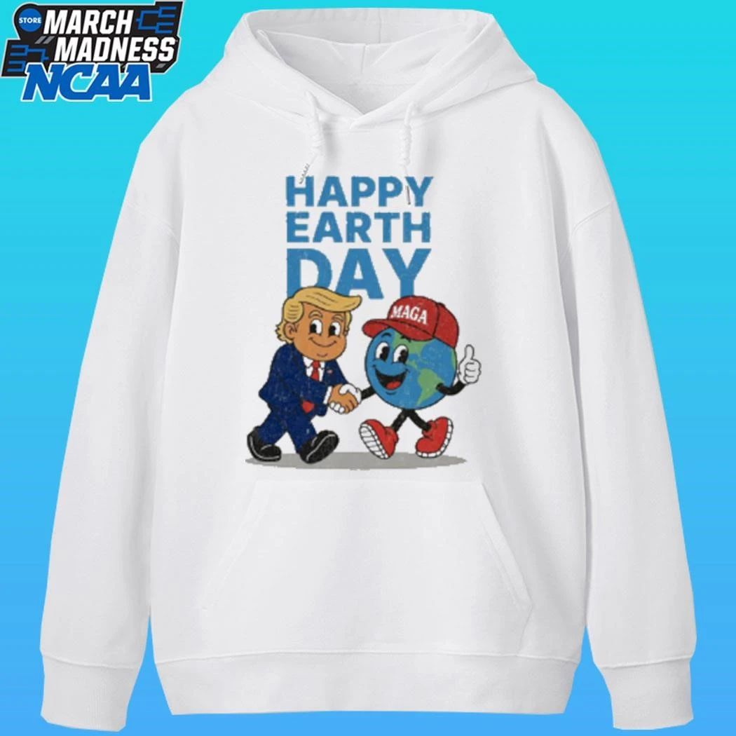 Trump And Maga Earth Shake Hands Happy Earth Day Shirt