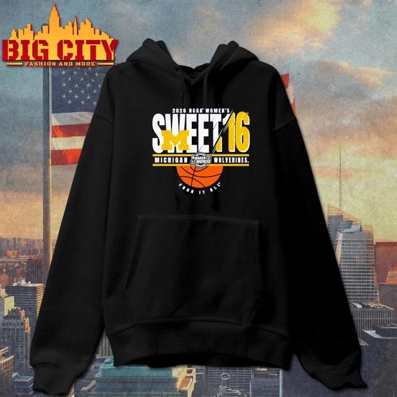 Michigan Wolverines 2026 NCAA Women’s Basketball Sweet 16 Graphic Shirt