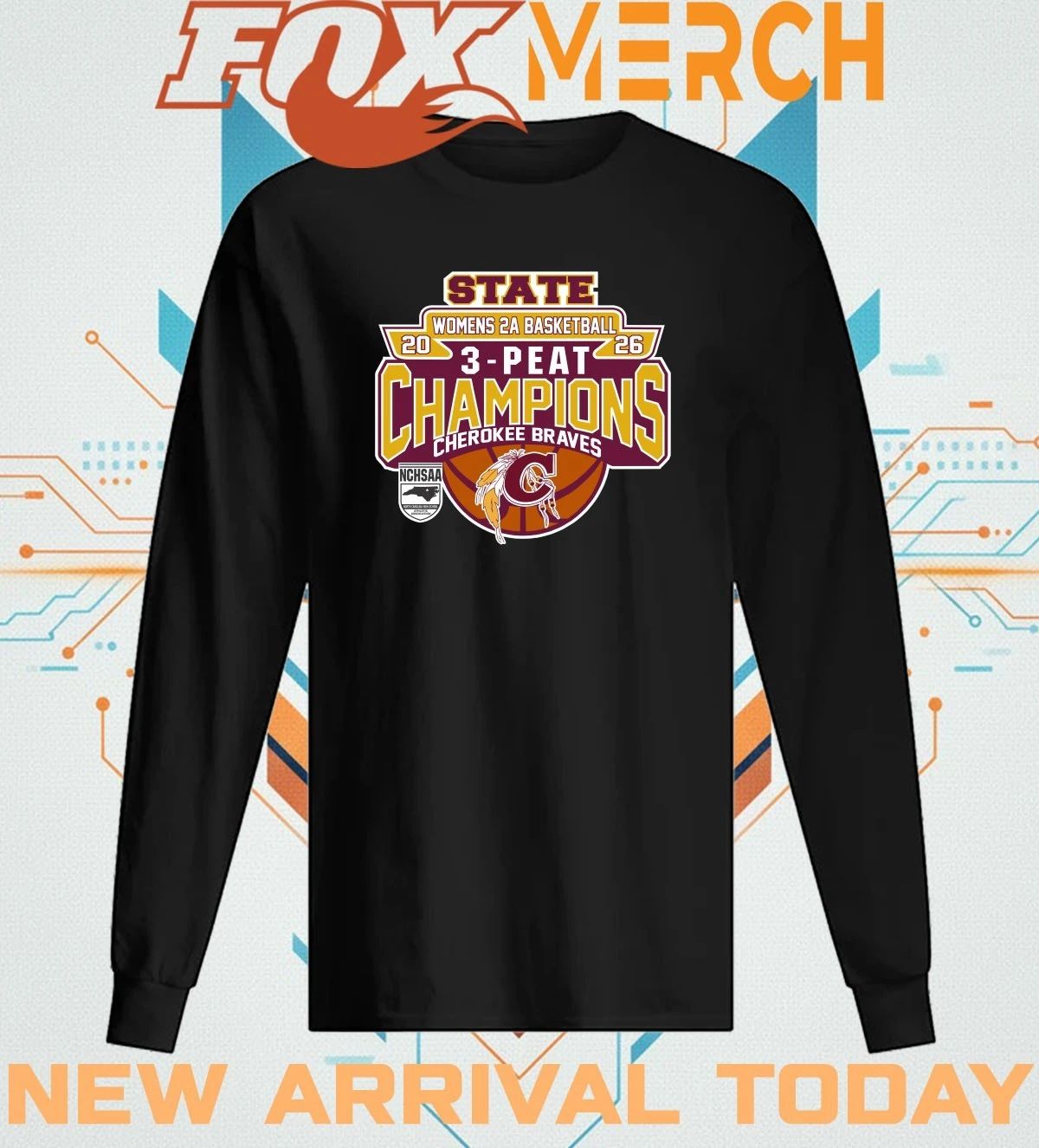Cherokee Braves 2026 Women’s 2A basketball 3 Peat Champions t-shirt