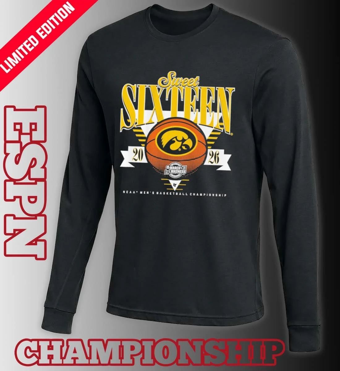 Iowa Hawkeyes MBB 2026 Sweet Sixteen Shirt