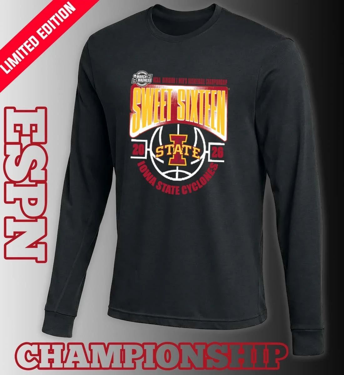 Iowa State Cyclones Sweet 16 NCAA DI Men’s Basketball Tournament March Madness 2026 T-Shirt