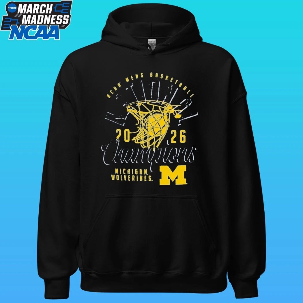 Michigan Wolverines 2026 NCAA Men’s Basketball National Champions Distressed Net Shirt