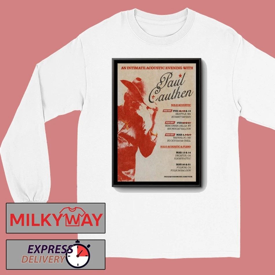 Paul Cauthen Poster Solo Acoustic Tour 26 shirt