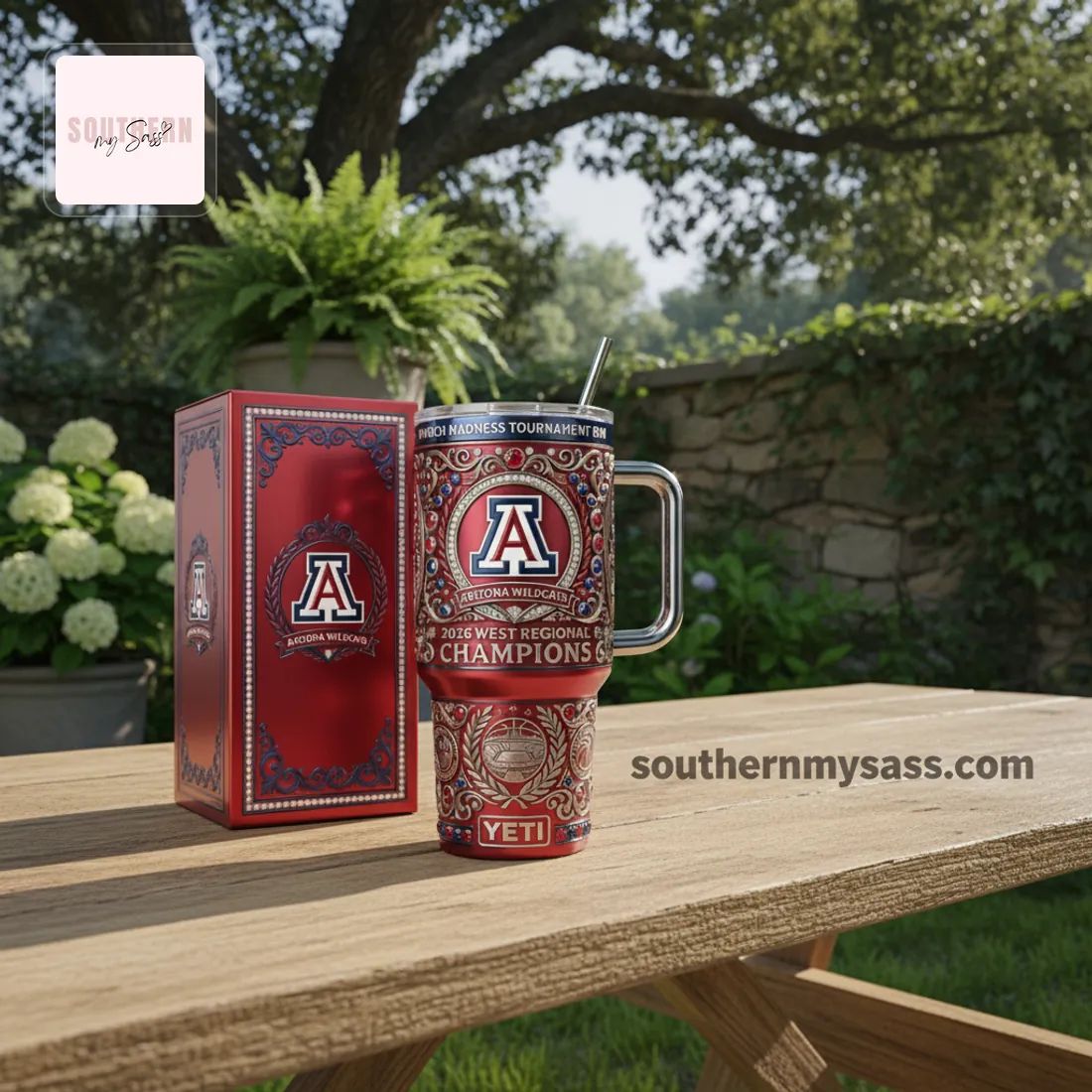 Arizona Wildcats 2026 West Regional Champions March Madness Handled Tumbler
