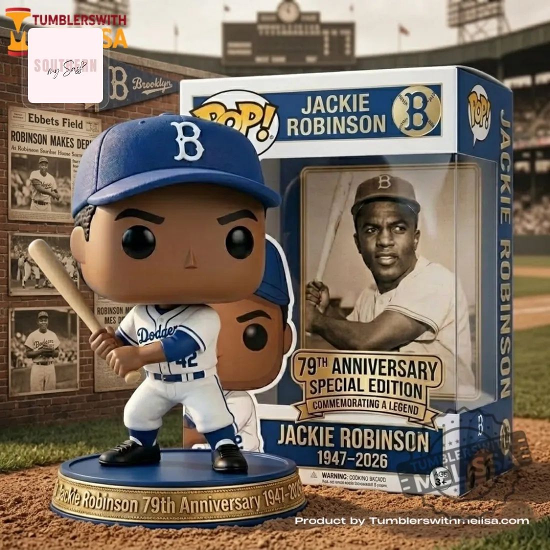 Jackie Robinson Brooklyn Dodgers 79th Anniversary Pop Figure Doll