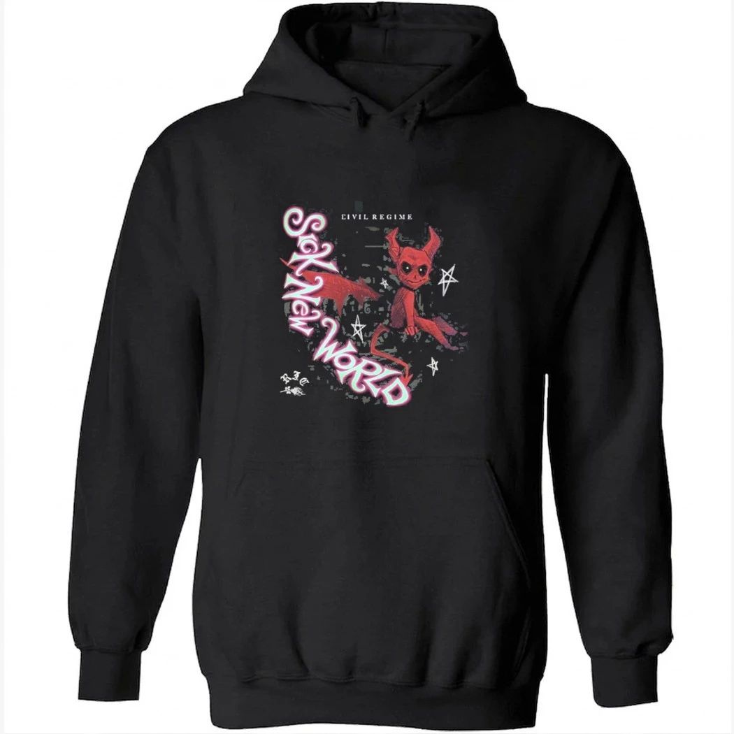Sick New World 2026 Las Vegas Festival X Civil Regime Merch On April 25 2026 The Winged Red Devil Circle T-Shirt