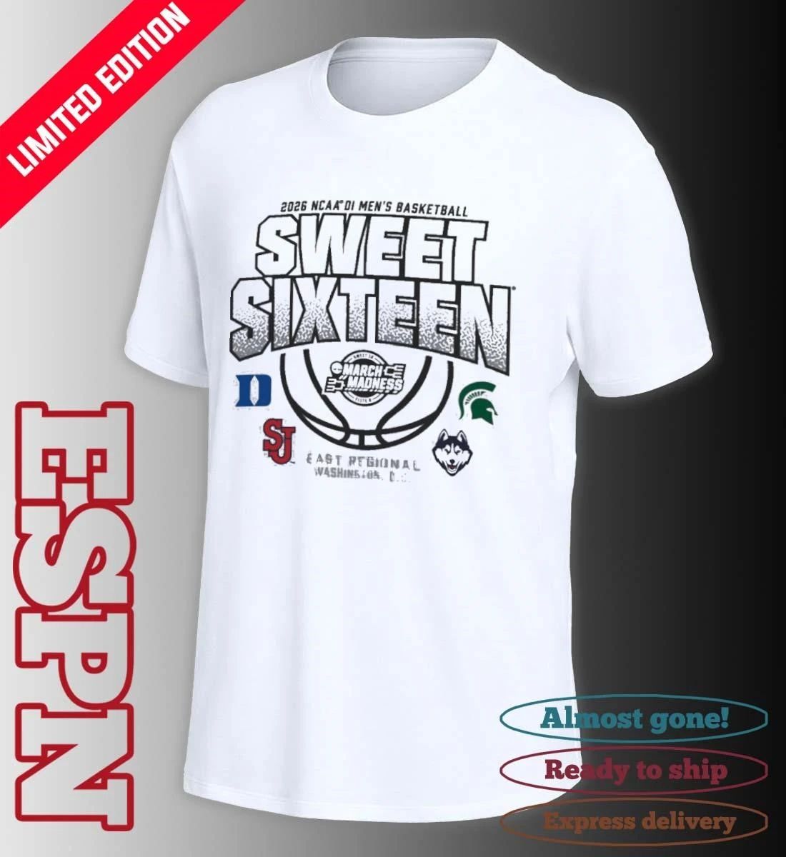 East Regional 2026 NCAA DI Men’s Basketball Sweet Sixteen T-Shirt