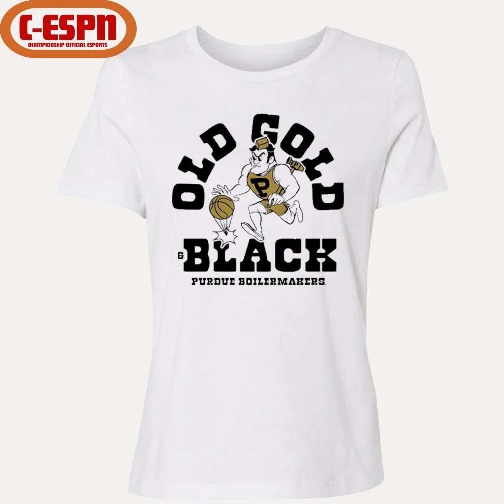 Purdue Boilermakers Basketball Old Gold and Black mascot shirt