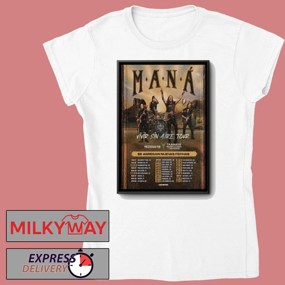 Maná Poster Vivir Sin Aire Tour 26 shirt
