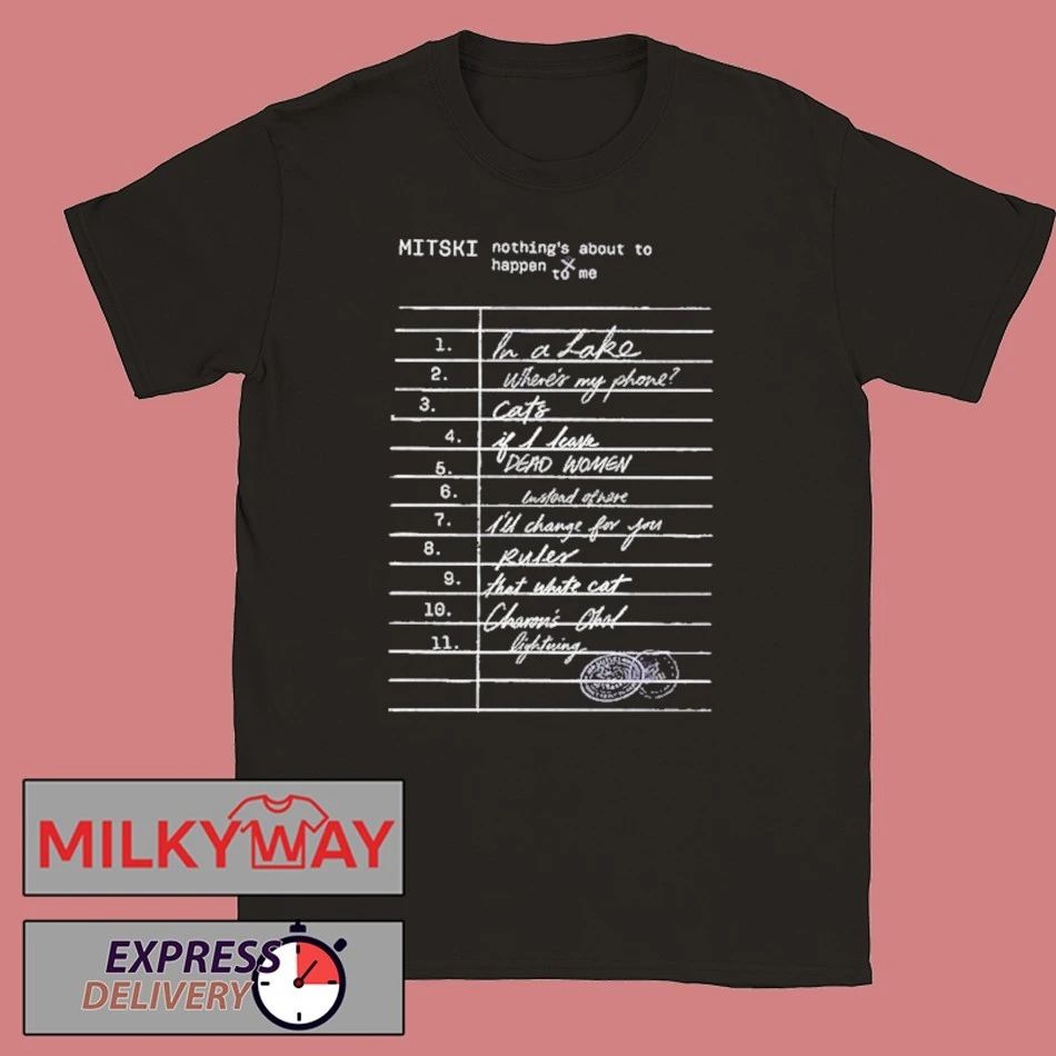 Mitski Cat Nothing’s About To Happen To Me Library Stamp Two Sided shirt