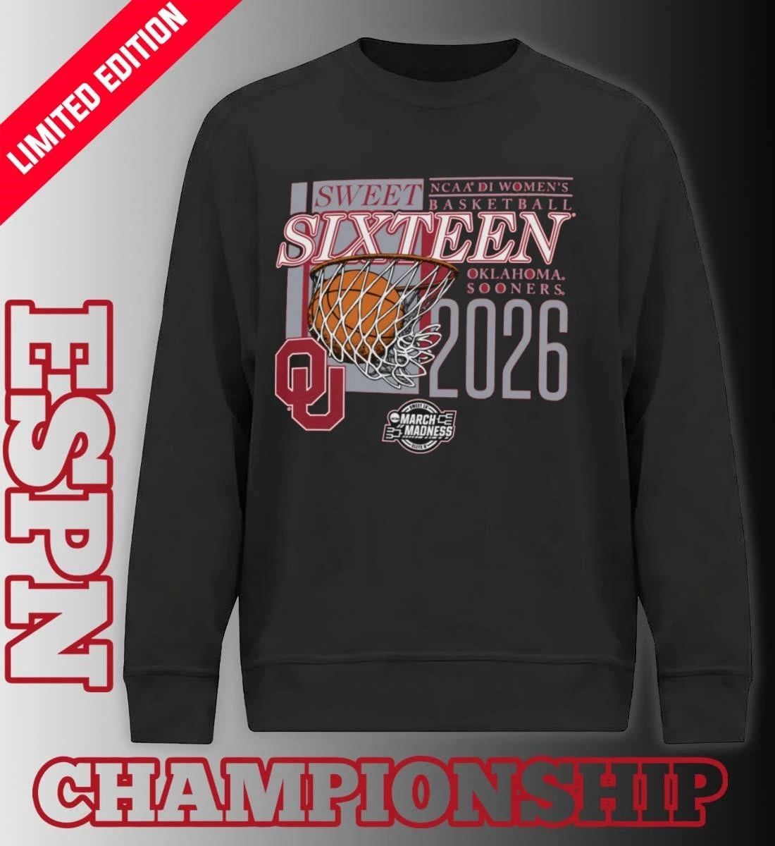 Oklahoma Sooners 2026 NCAA DI Women’s Basketball Sweet Sixteen – Sacramento Regional T-Shirt