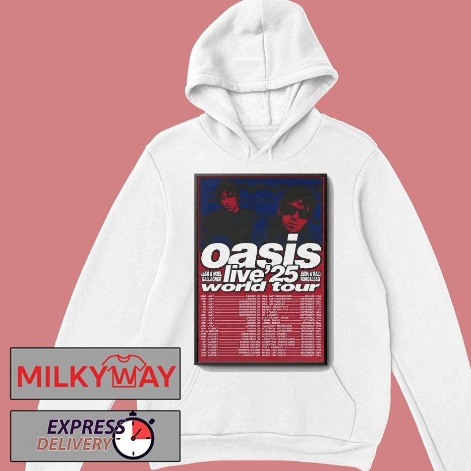 Oasis Live In 2025 World Tour Poster shirt