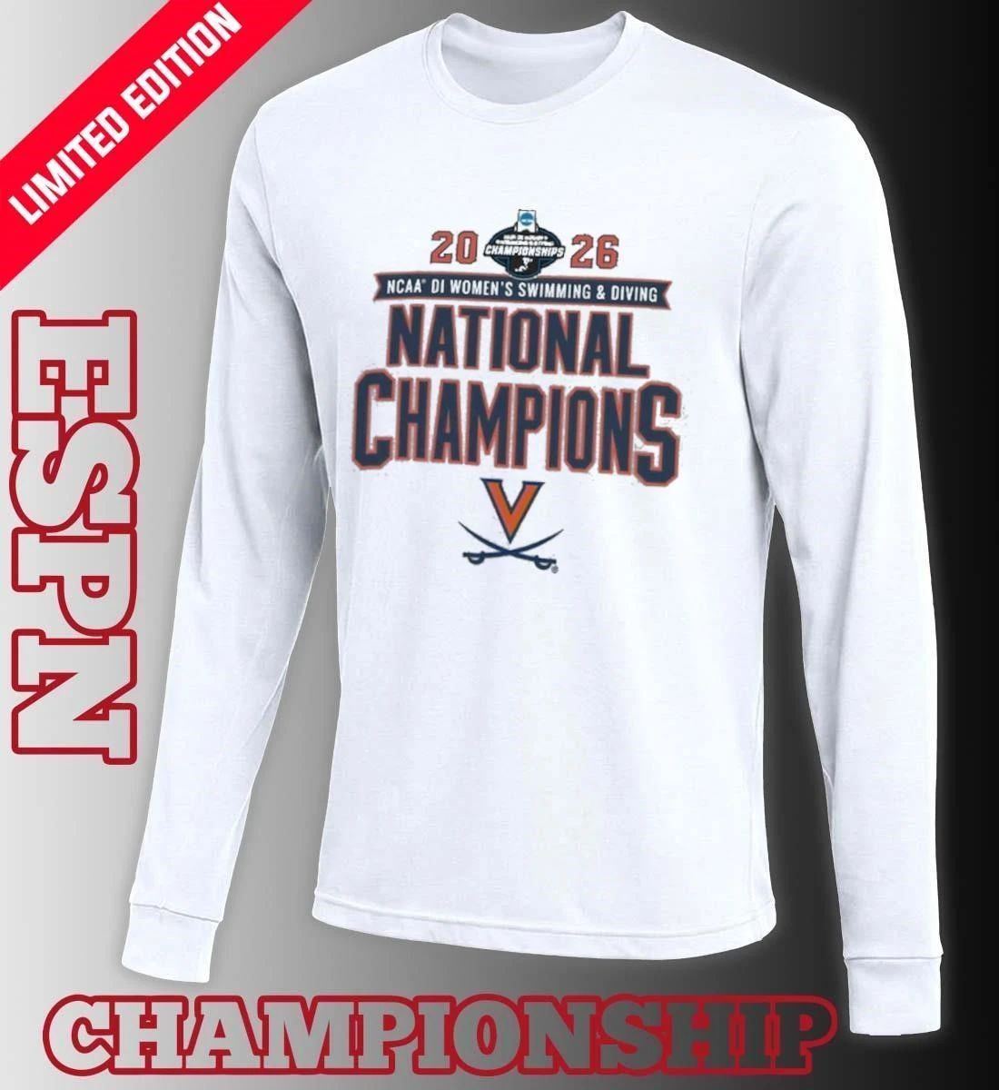 Virginia Cavaliers 2026 NCAA Women’s Swimming & Diving National Champions T-Shirt