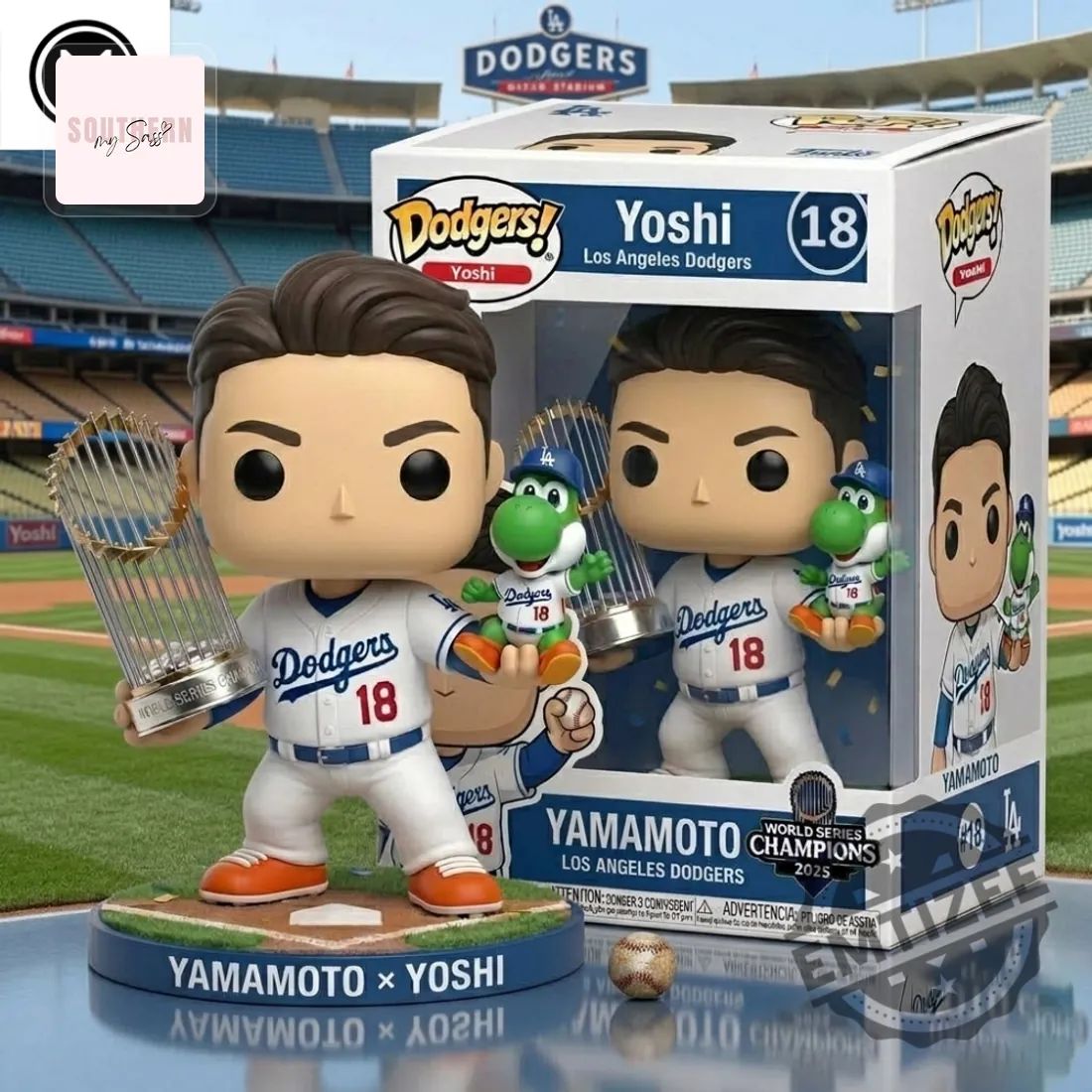 Yoshinobu Yamamoto Dodgers World Series Champion 2024 Pop Figure Doll