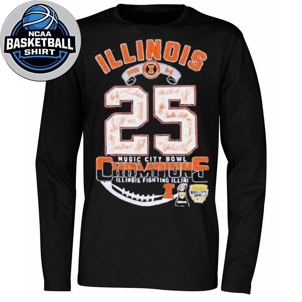 Illinois Fighting Illini Music City Bowl Champions Signatures Shirt