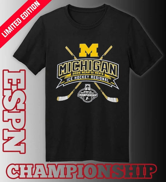 Michigan Wolverines 2026 NCAA DI Men’s Ice Hockey Regionals T-Shirt