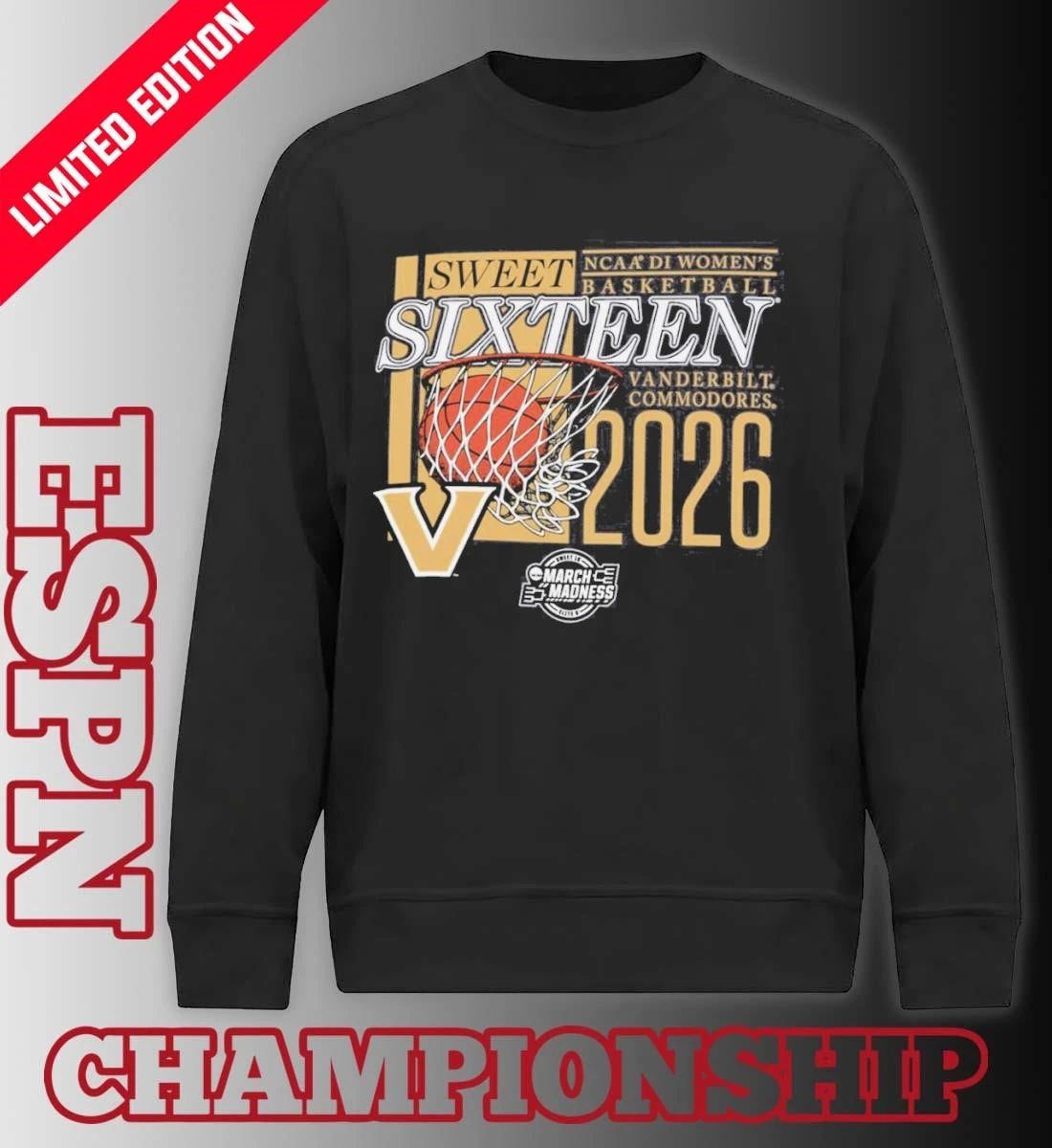 Vanderbilt Commodores 2026 NCAA DI Women’s Basketball Sweet Sixteen – Fort Worth Regional T-Shirt