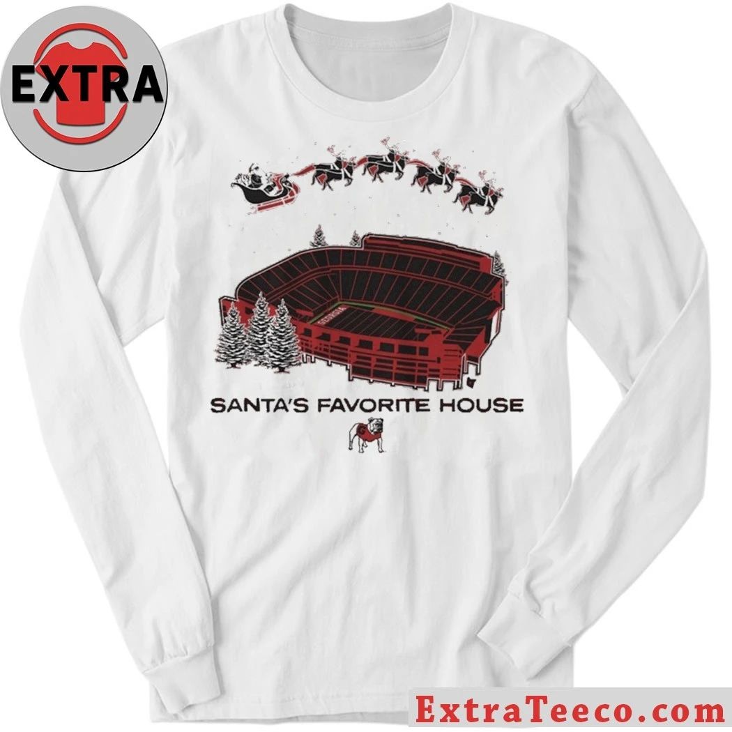 Georgia Bulldogs Santa’s Favorite House Shirt Georgia Xmas Logo Tee