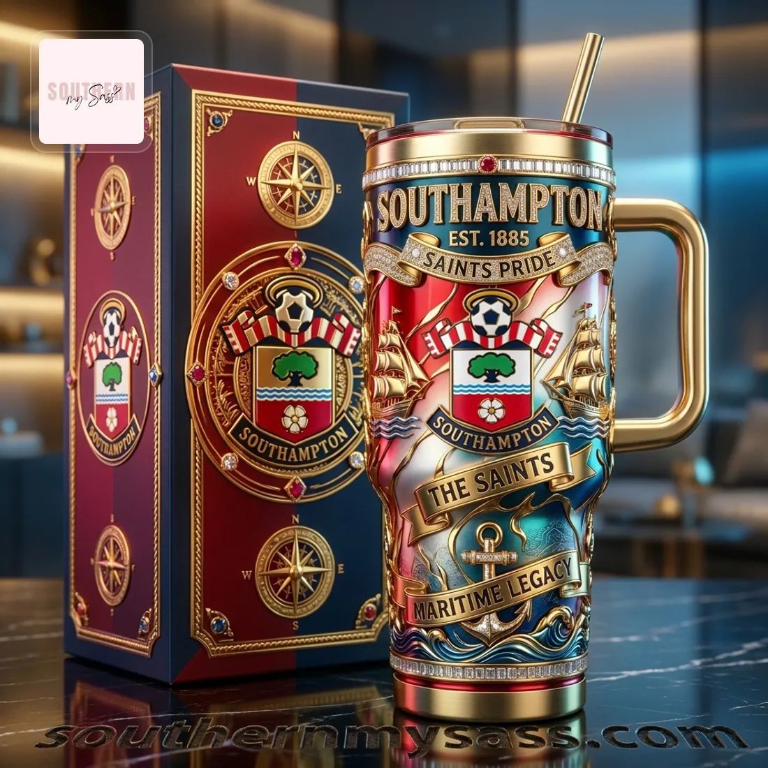 Southampton FC Saints Pride 40oz Insulated Tumbler with Handle