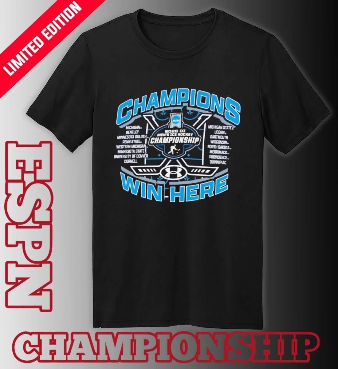 2026 NCAA DI Men’s Ice Hockey Regionals Champions Win Here T-Shirt
