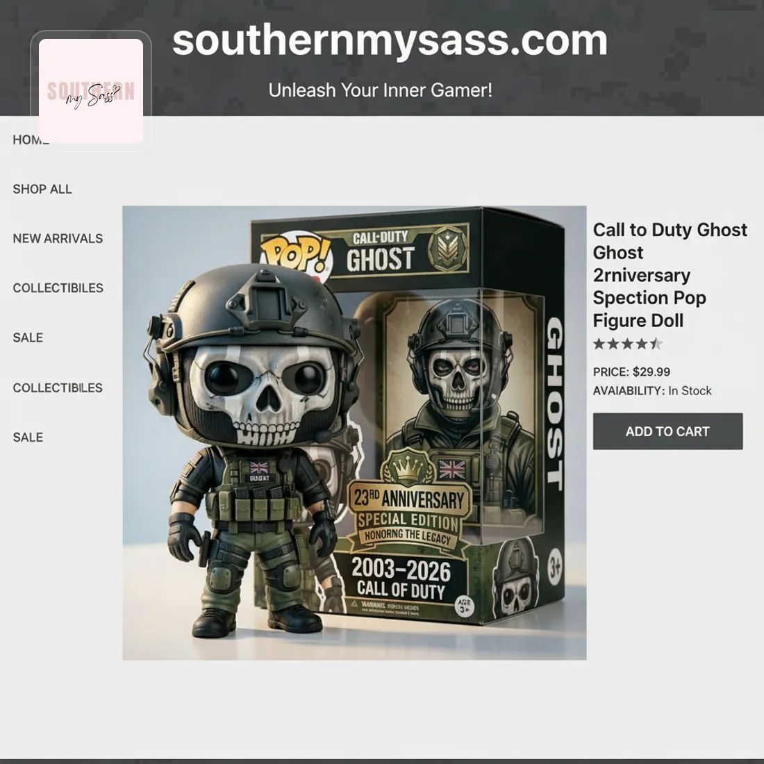 Call of Duty Ghost 23rd Anniversary Special Edition Pop Figure Doll