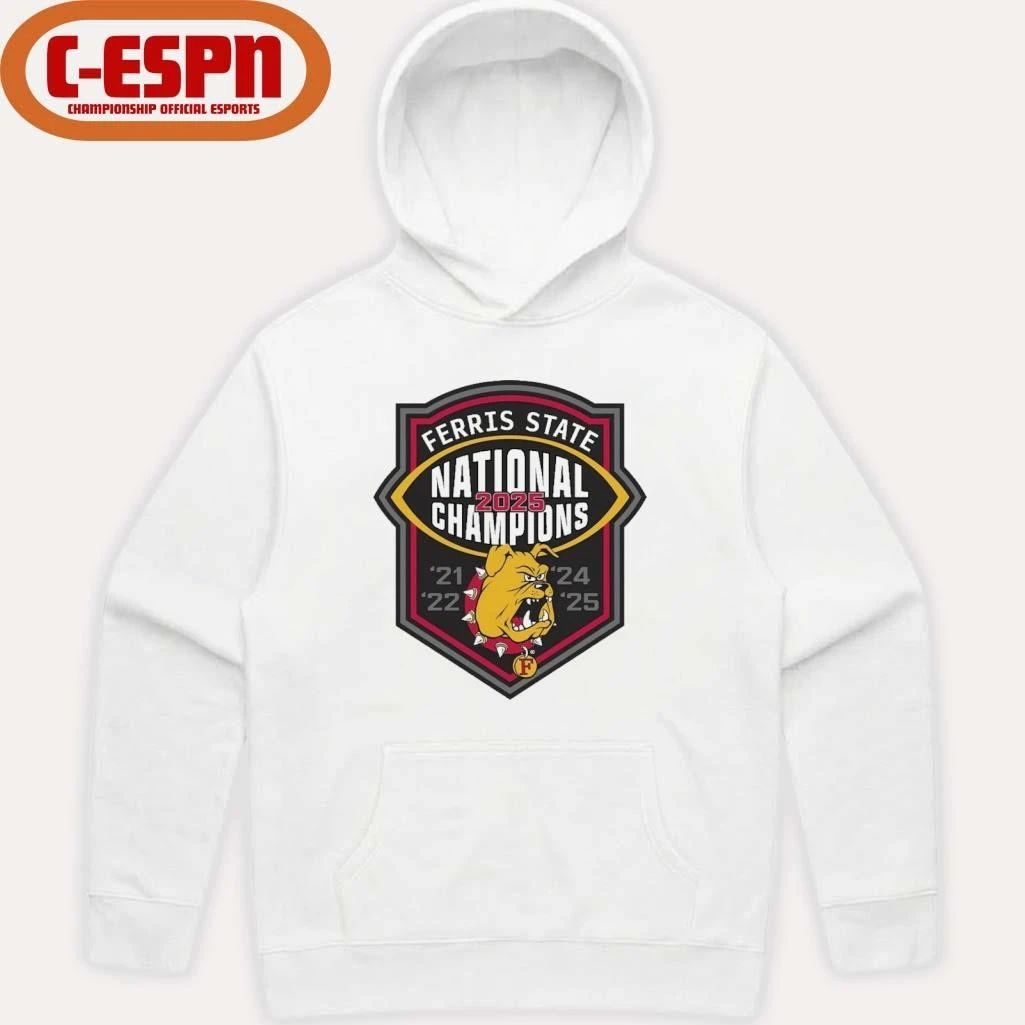 Ferris State Bulldogs NCAA Division II national championship 5-Time Shirt