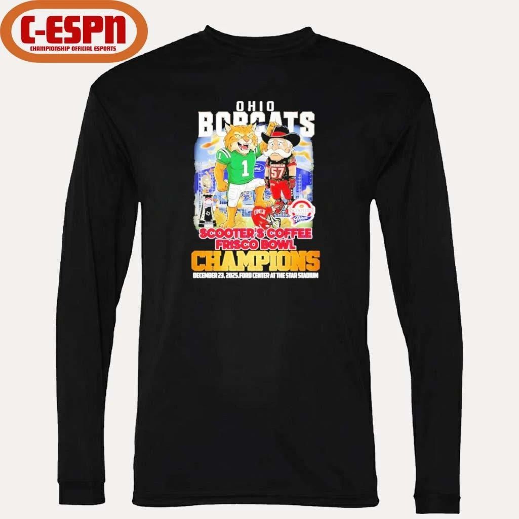 Ohio Bobcats mascot beat UNLV Rebels 2025 Scooter’s Coffee Frisco Bowl Champions shirt