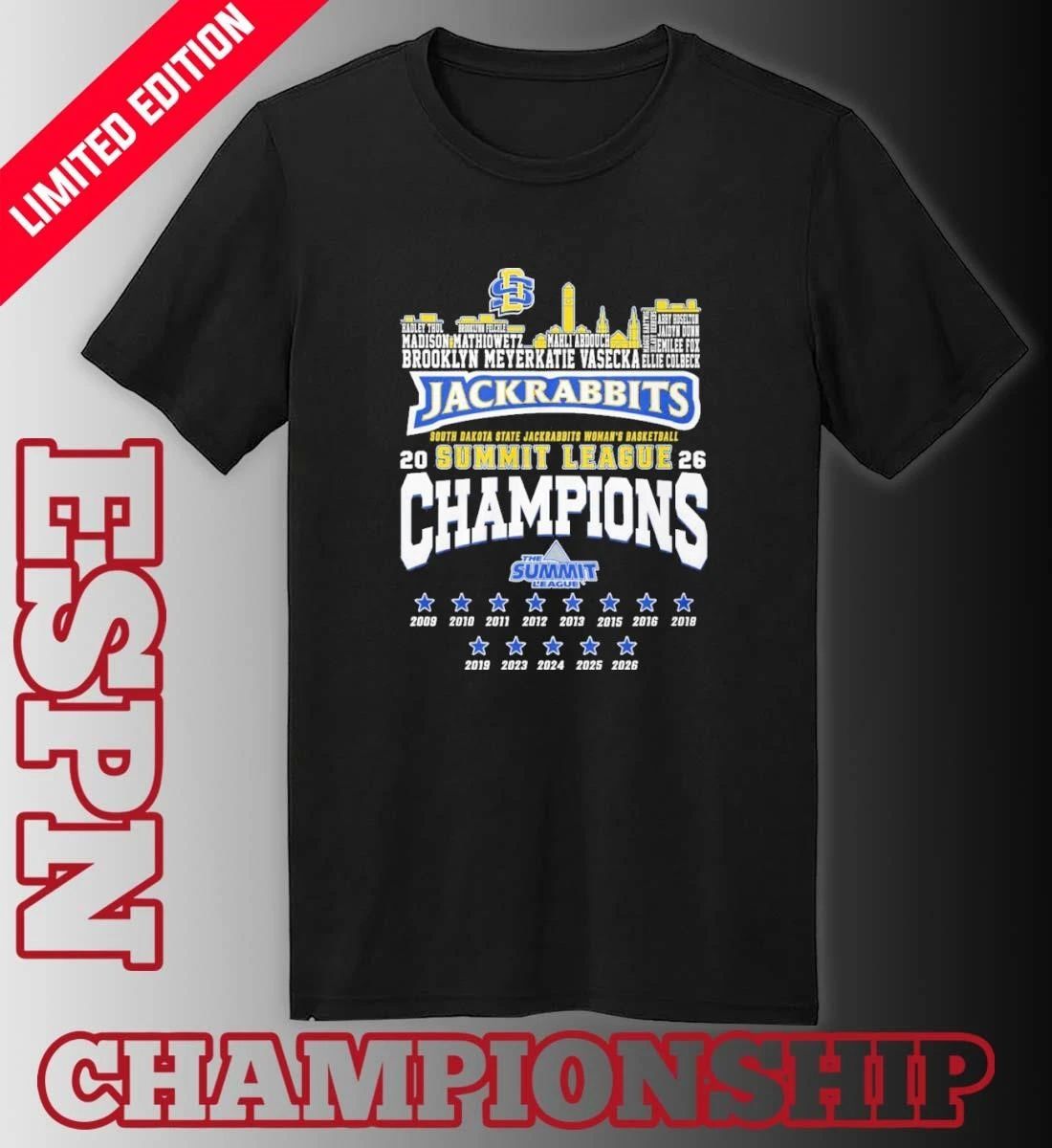 SDSU Men’s Basketball 2026 Summit League Conference Champions Skyline Player Name Shirt
