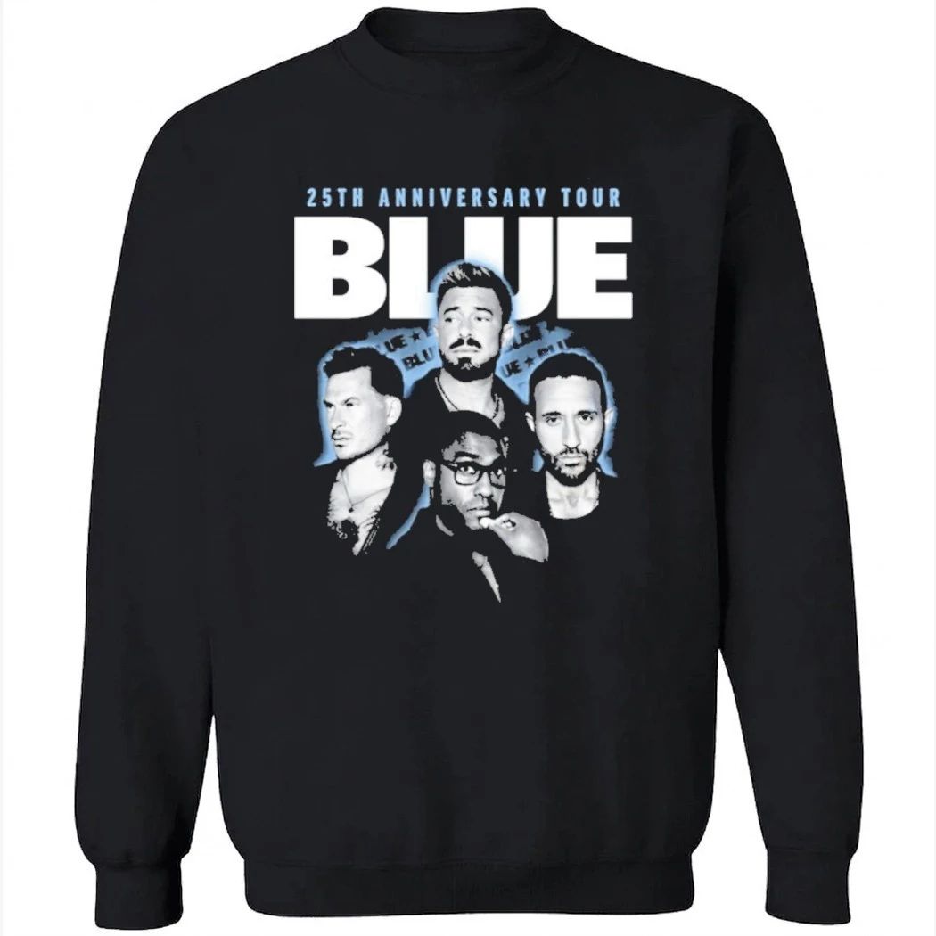 Blue 25th Anniversary Tour Photo Faded Black Shirt