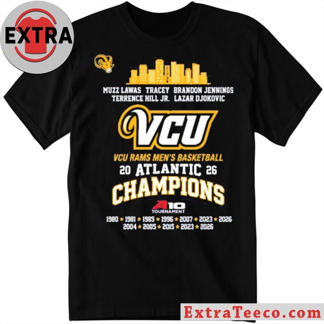 Skyline Vcu Rams Men’s Basketball 2026 Atlantic 10 Champions Graphic T-Shirt