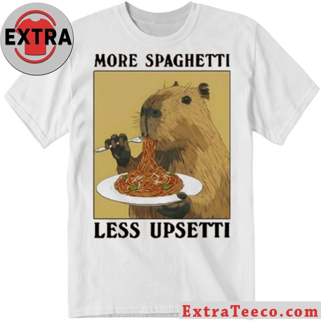 Original Capybara Eating Pasta Washed T-Shirt
