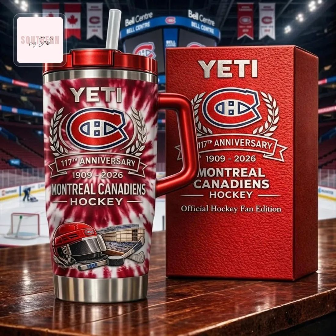 Montreal Canadiens 117th Anniversary YETI Hockey Fan Tumbler With Handle