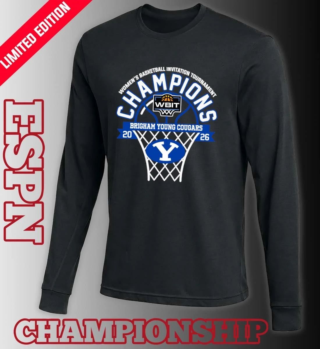 2026 Women’s Basketball Invitation Tournament Champions BYU Cougars T-Shirt