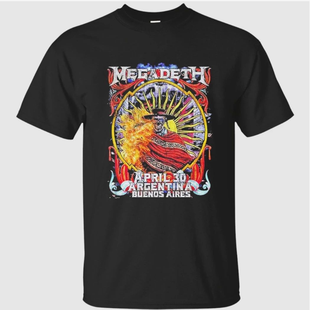 Megadeth Argentina 2026 Merch Tee At Buenos Aires On April 30 2026 Artwork By Blurryoso Cowboy Shirt