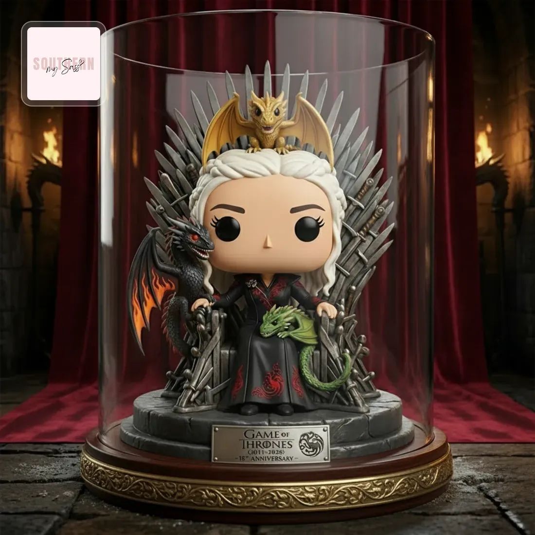 Game of Thrones Daenerys Targaryen 15th Anniversary Iron Throne Pop Figure Doll