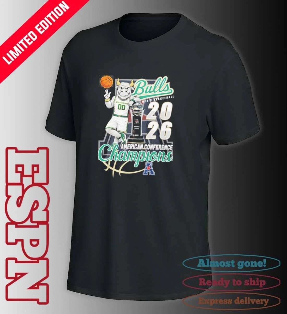 South Florida Men’s Basketball Mascot 2026 American Conference Champions Shirt