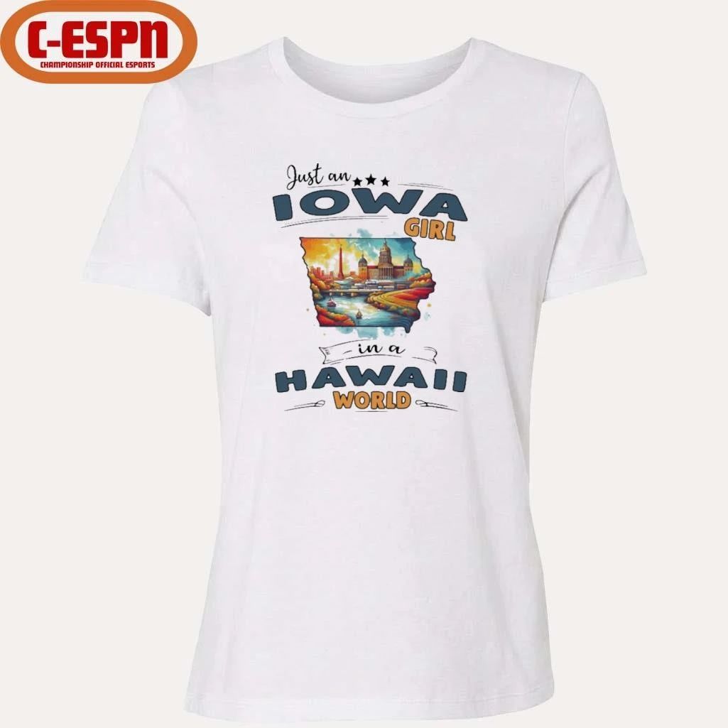 Just An Iowa Girl In A Hawaii World Retro Shirt