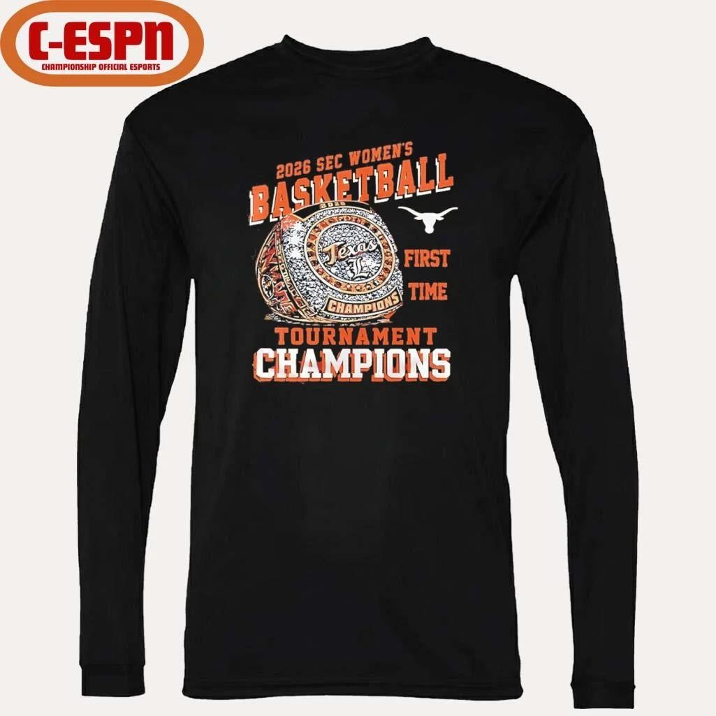 Texas Longhorns First Time SEC Women’s basketball Tournament Champions rings shirt