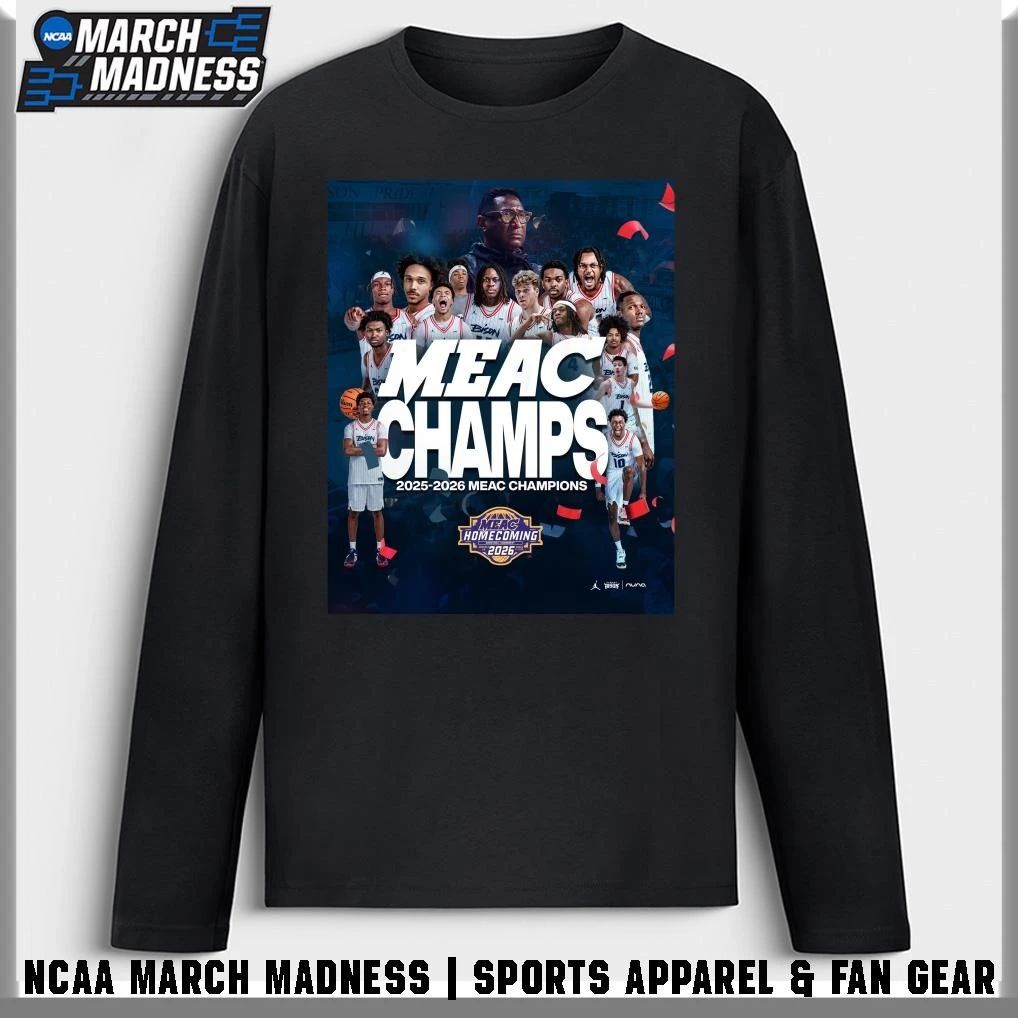 Howard Bison 2025-2026 MEAC Tournament Champions T-Shirt
