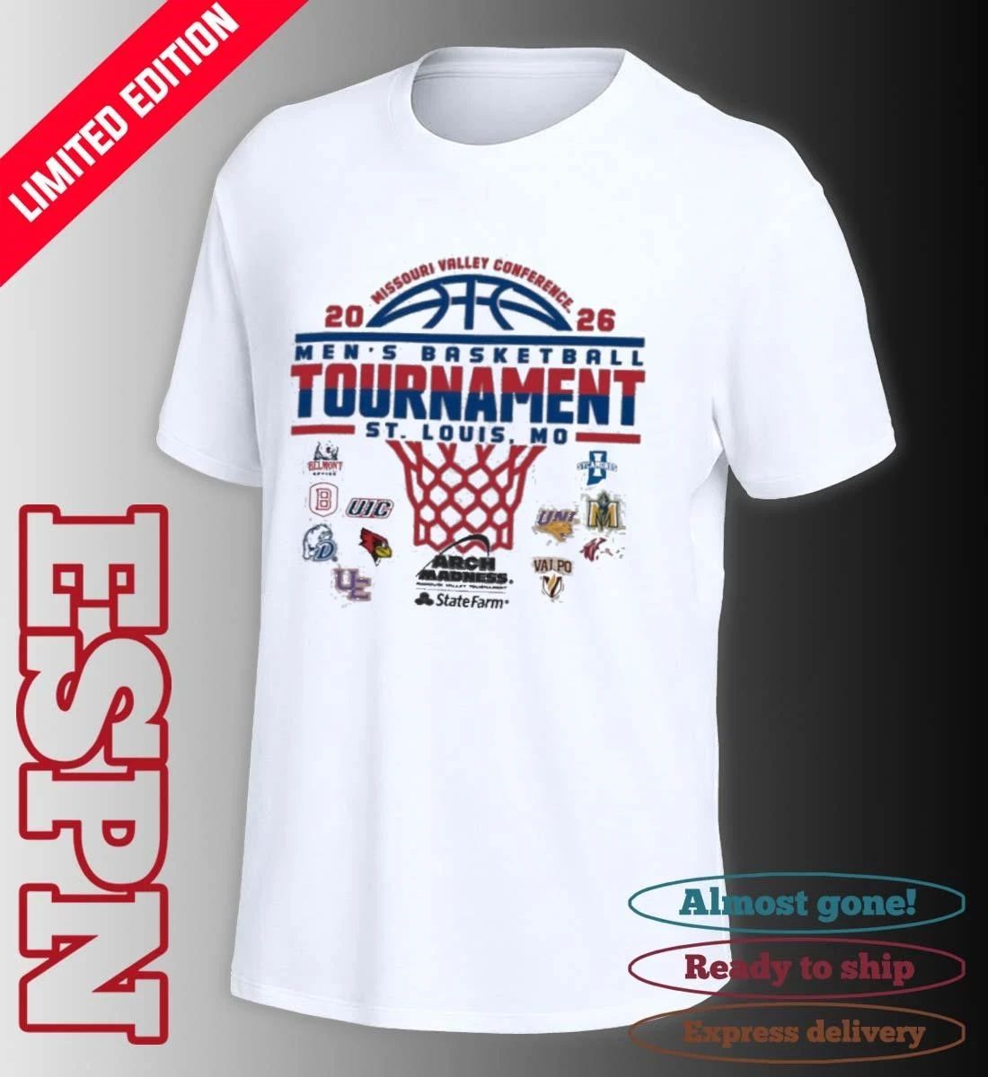 St Louis, MO 2026 MVC Men’s Basketball Championship T-Shirt