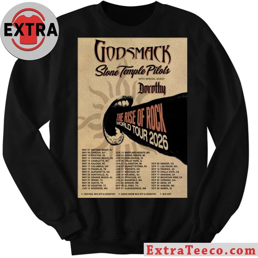 Poster Godsmack The Rise Of Rock World 2026 Shirt