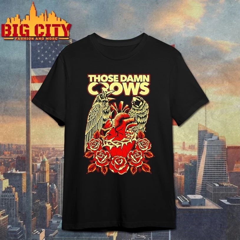 Those Damn Crows Heart & Roses Crow t-shirt