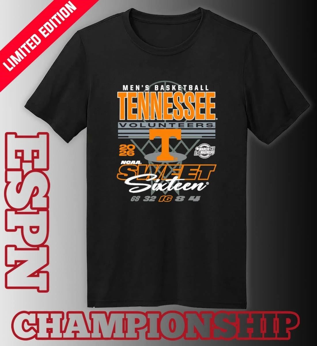 Men’s Basketball Sweet Sixteen Tennessee Volunteers Shirt
