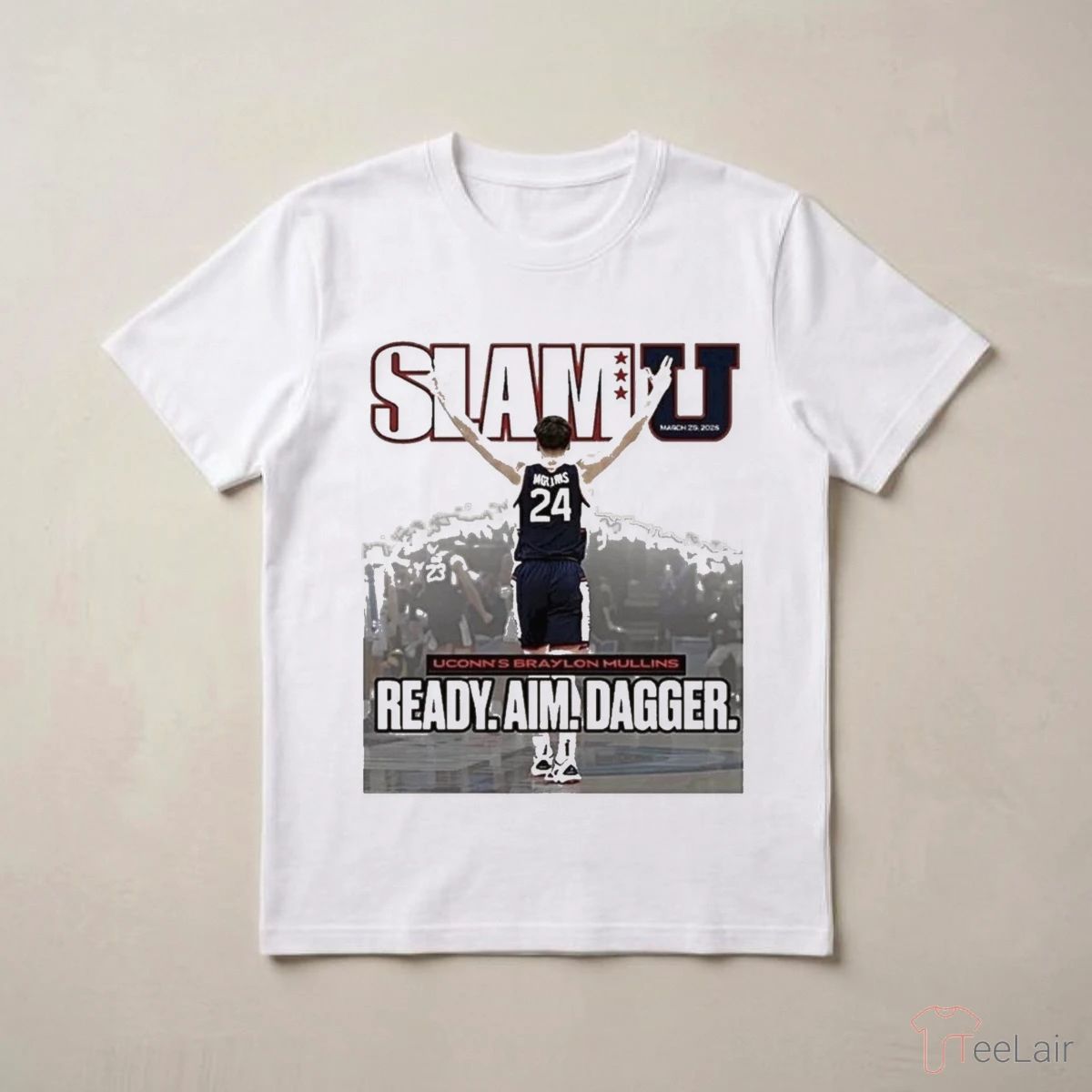 2026 Slam U Cover Uconn Huskies Braylon Mullins Ready Aim Dagger Shirt