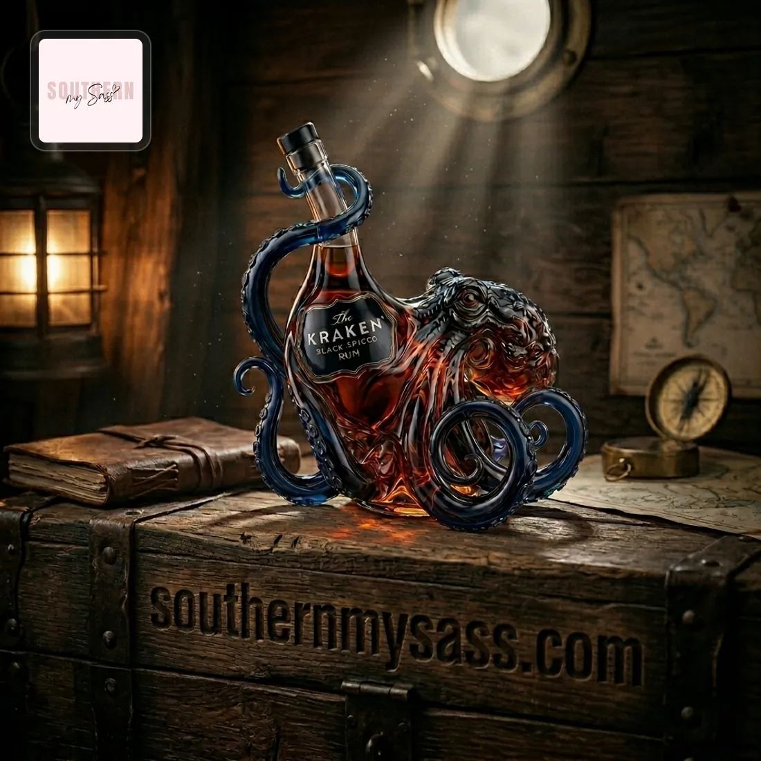 Kraken Black Spiced Rum Limited Edition Octopus Sculptural Whiskey Bottle