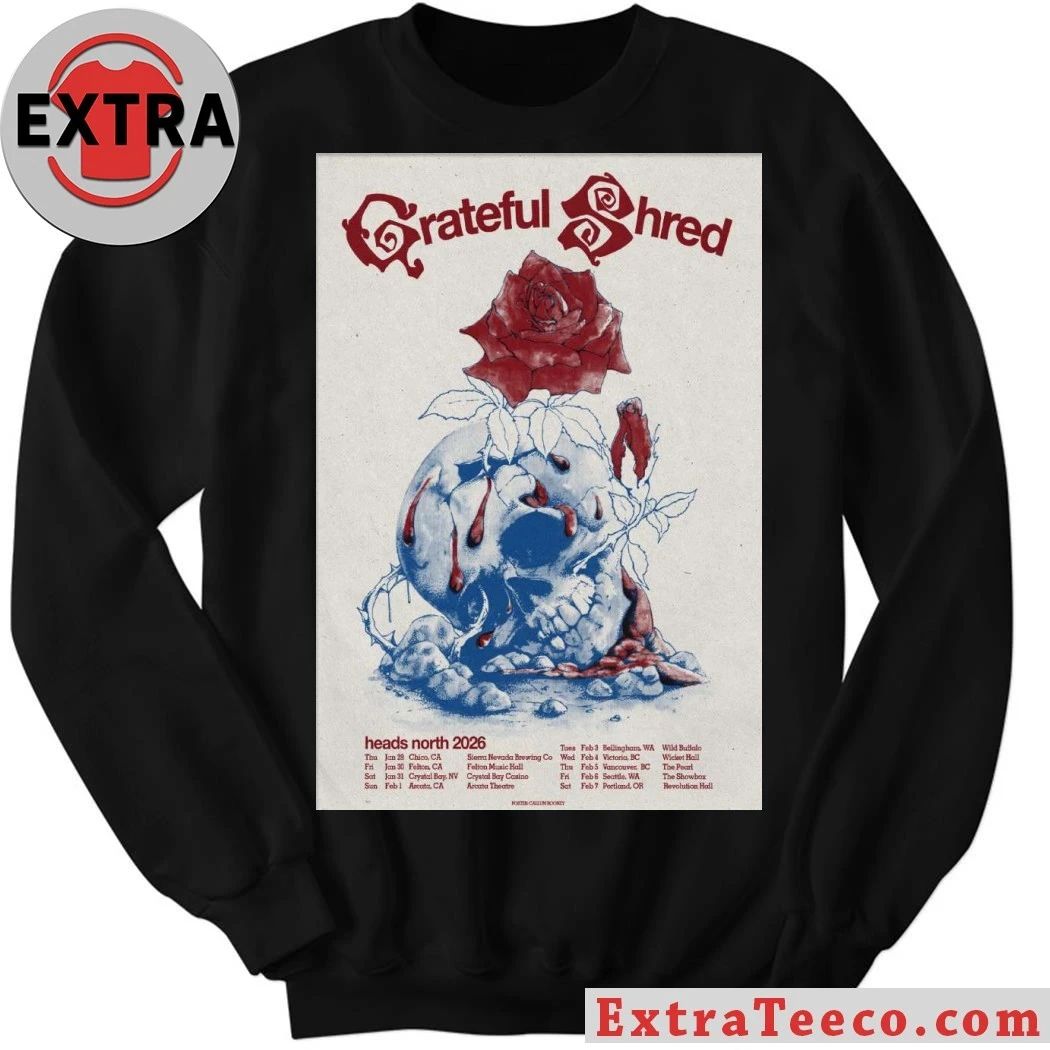 Original Grateful Shred Heads North 2026 Tour Poster Shirt
